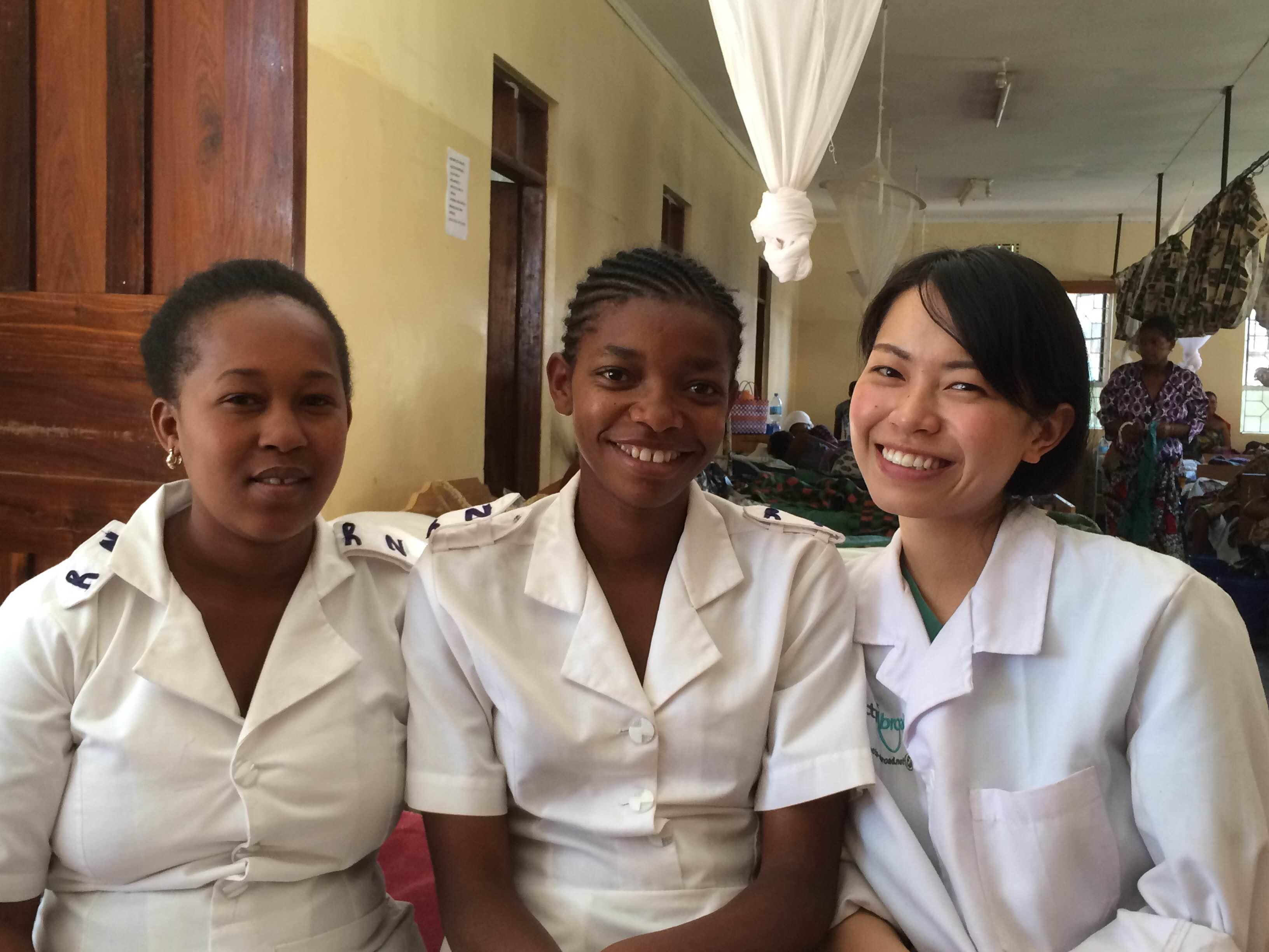 A Nursing intern with her local colleagues at a hospital in Tanzania. A student doing a Nursing internship abroad in Tanzania enjoys spending time with her local colleagues.